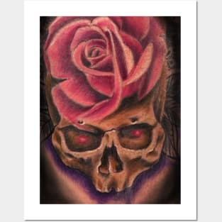 Skull Rose morph Posters and Art